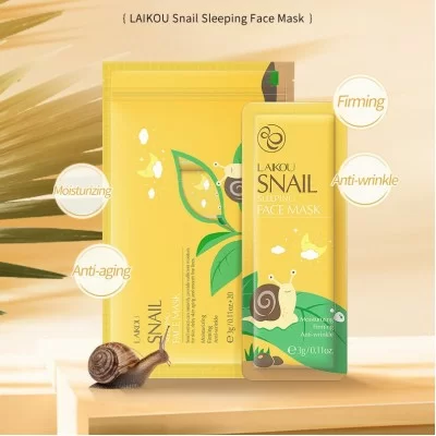 Маска ночная с муцином улитки 20 шт Laikou