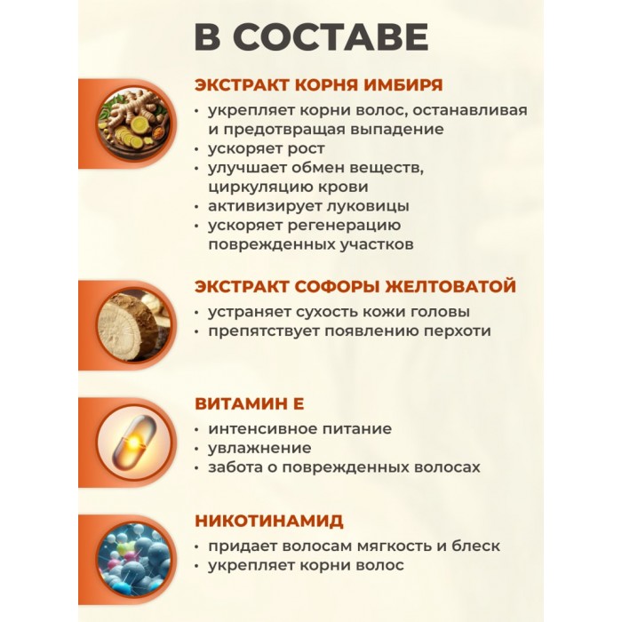 Сыворотка для роста волос с имбирем Sadoer, 30 мл